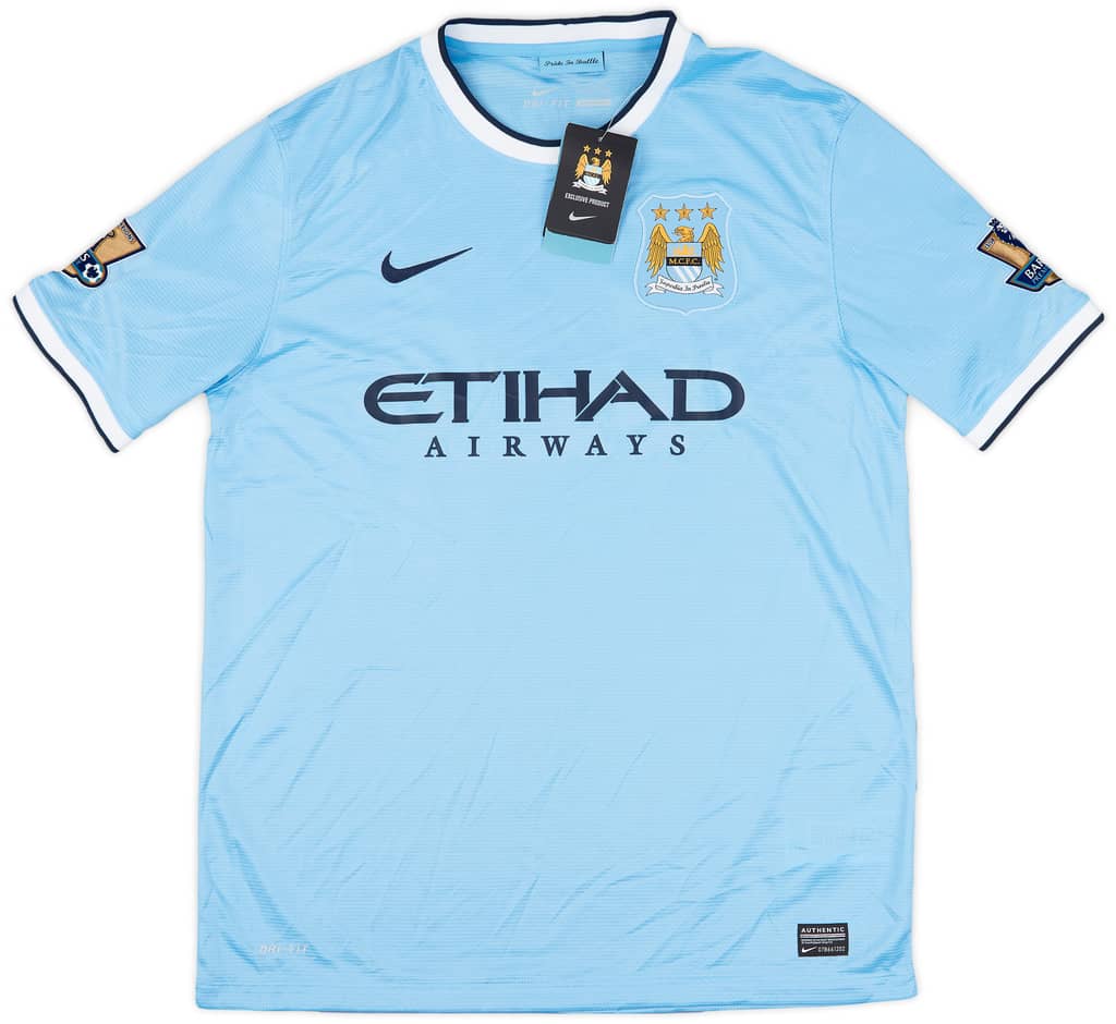 2013-14 Manchester City Home Shirt Champions #14 (L)