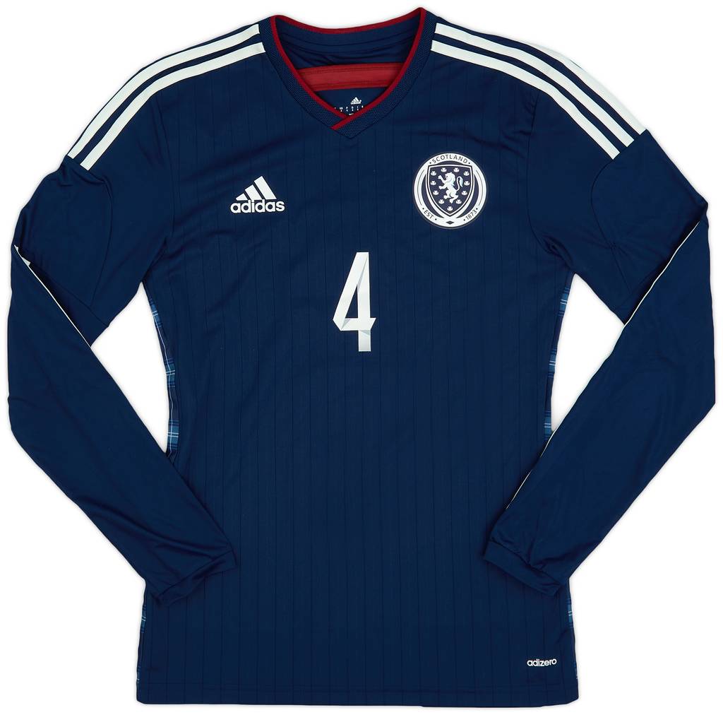 2014-15 Scotland Player Issue Home L/S Shirt #4 - 9/10 - (S)