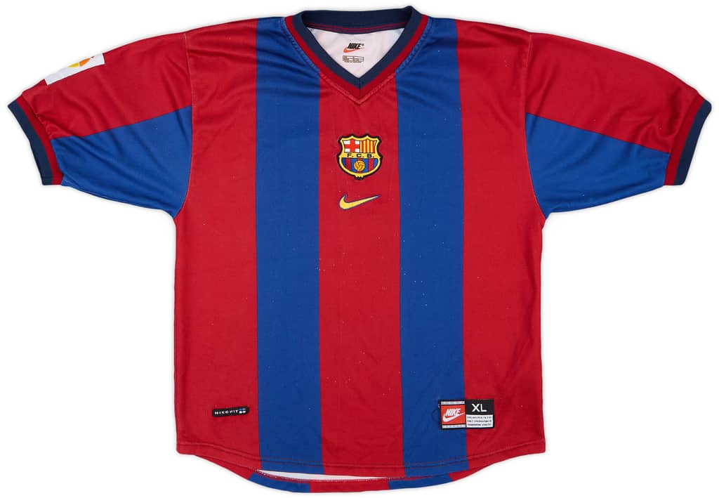 1998-00 Barcelona Home Shirt - 7/10 - (XL.Boys)