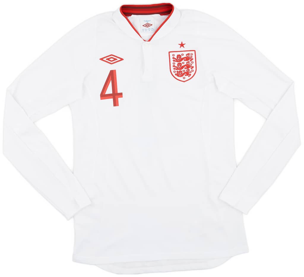 2012-13 England Home L/S Shirt Gerrard #4 - 9/10 - (S)