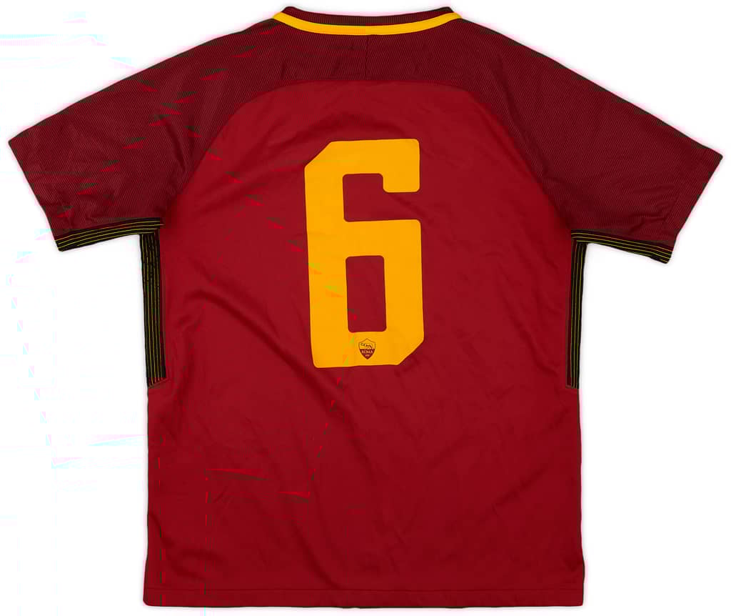 2017-18 Roma Youth Home Shirt #6 - 7/10 - (XL.Boys)