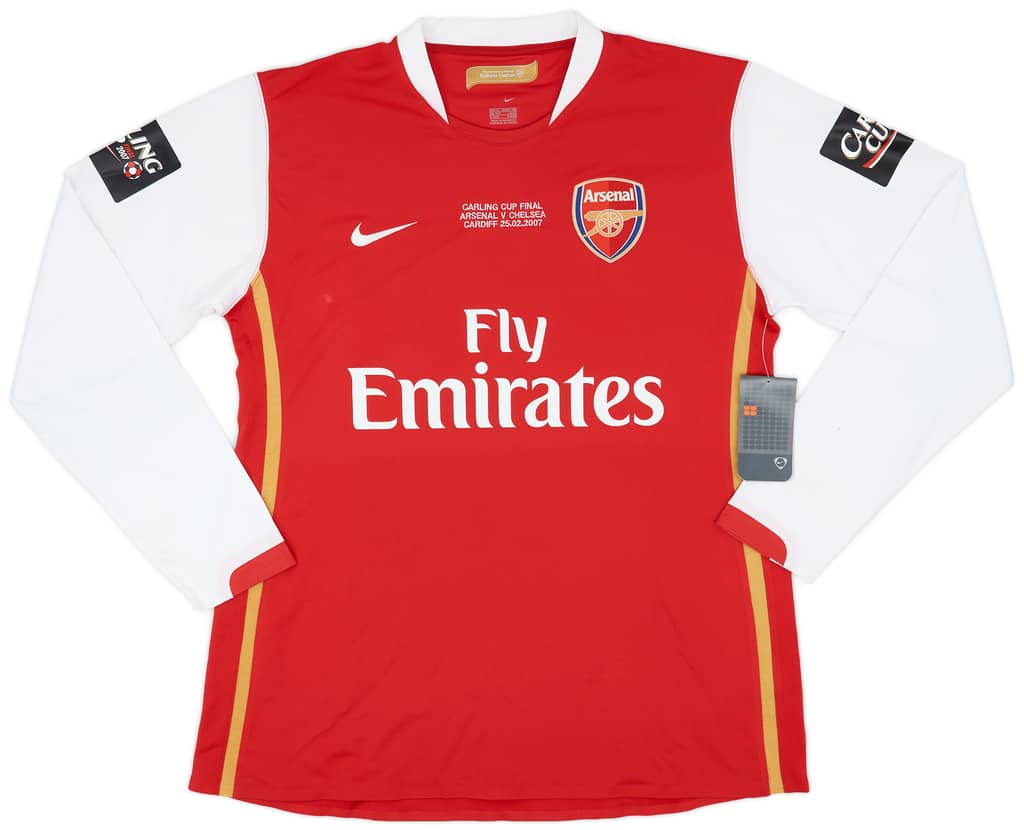 2007 Arsenal Carling Cup Final Player Issue Home L/S Shirt