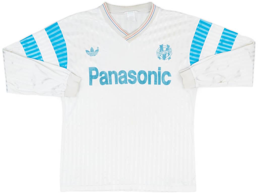 1990-91 Olympique Marseille Home L/S Shirt - 6/10 - (L)