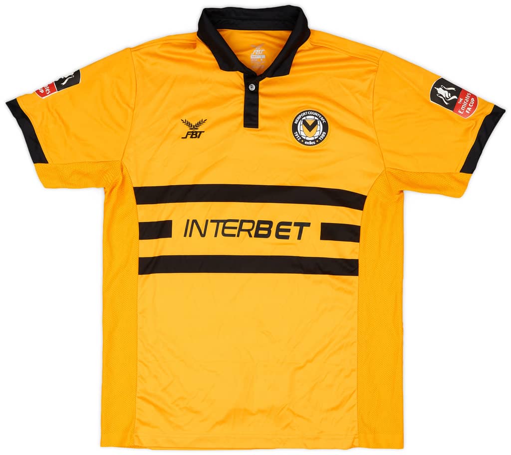 2018-19 Newport County Match Issue FA Cup Home Shirt Bennett #17