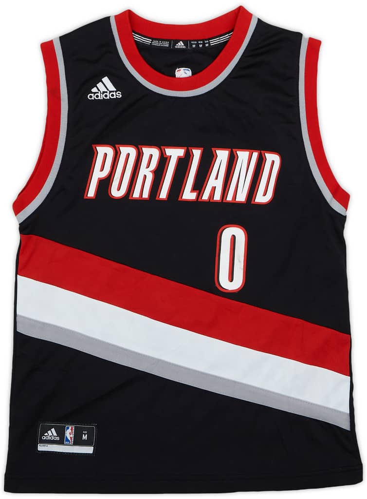2014-17 Portland Trail Blazers Lillard #0 adidas Away Jersey - 6/10 - (M.Boys)