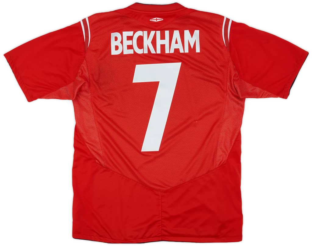 2004-06 England Away Shirt Beckham #7 - 6/10 - (M)