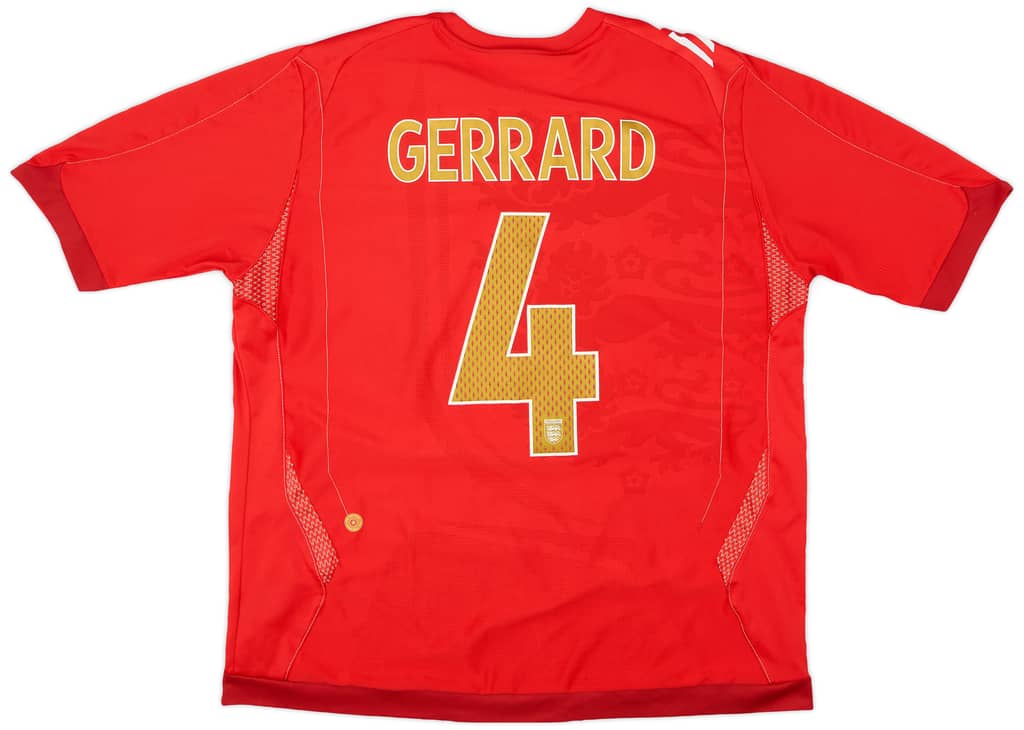 2006-08 England Away Shirt Gerrard #4 - 8/10 - (XL)