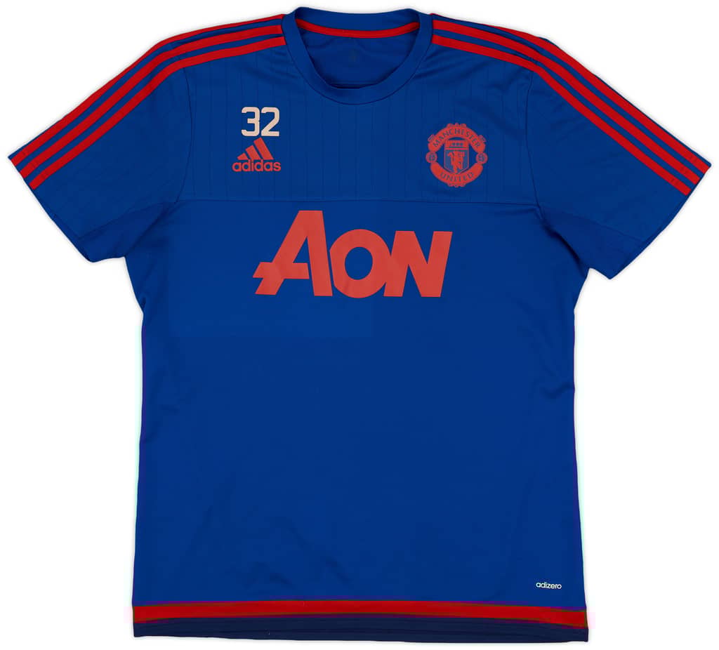 2015-16 Manchester United Player Issue adizero Training Shirt #32 - 7/10 - (L)