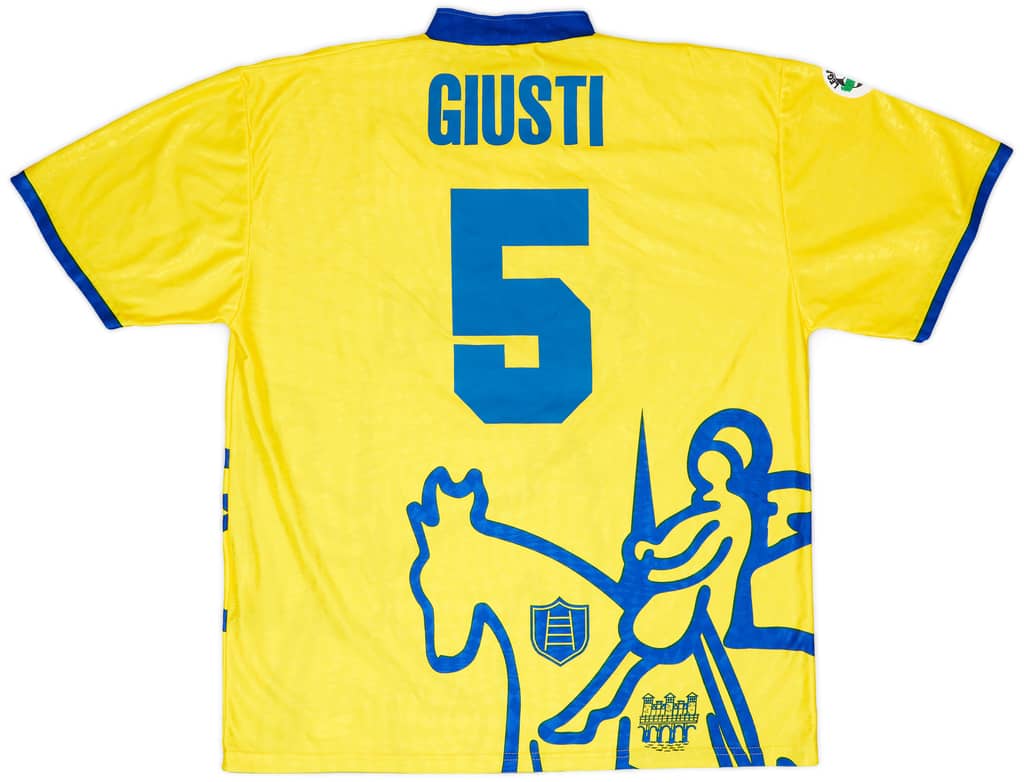 1998-99 Chievo Verona Match Worn Home Shirt Giusti #5