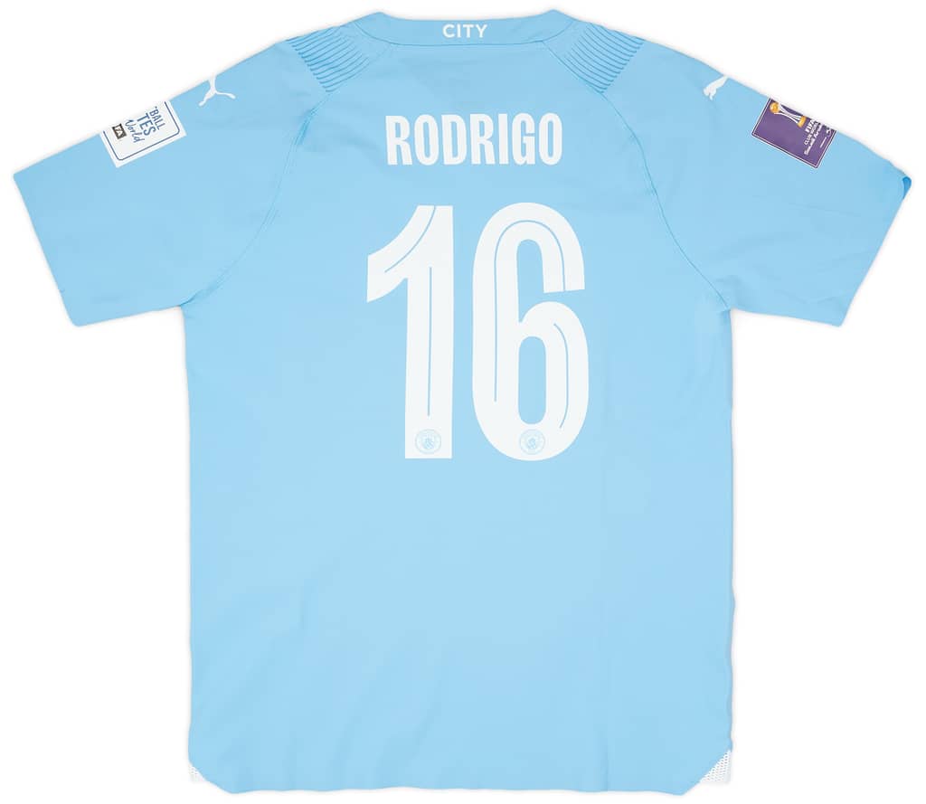 2023-24 Manchester City Match Issue Club World Cup Home Shirt Rodrigo #16