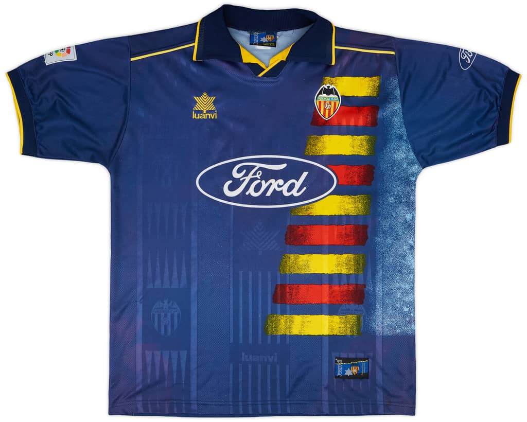 1997-98 Valencia Away Shirt L.Milla #21 - 8/10 - (XL)