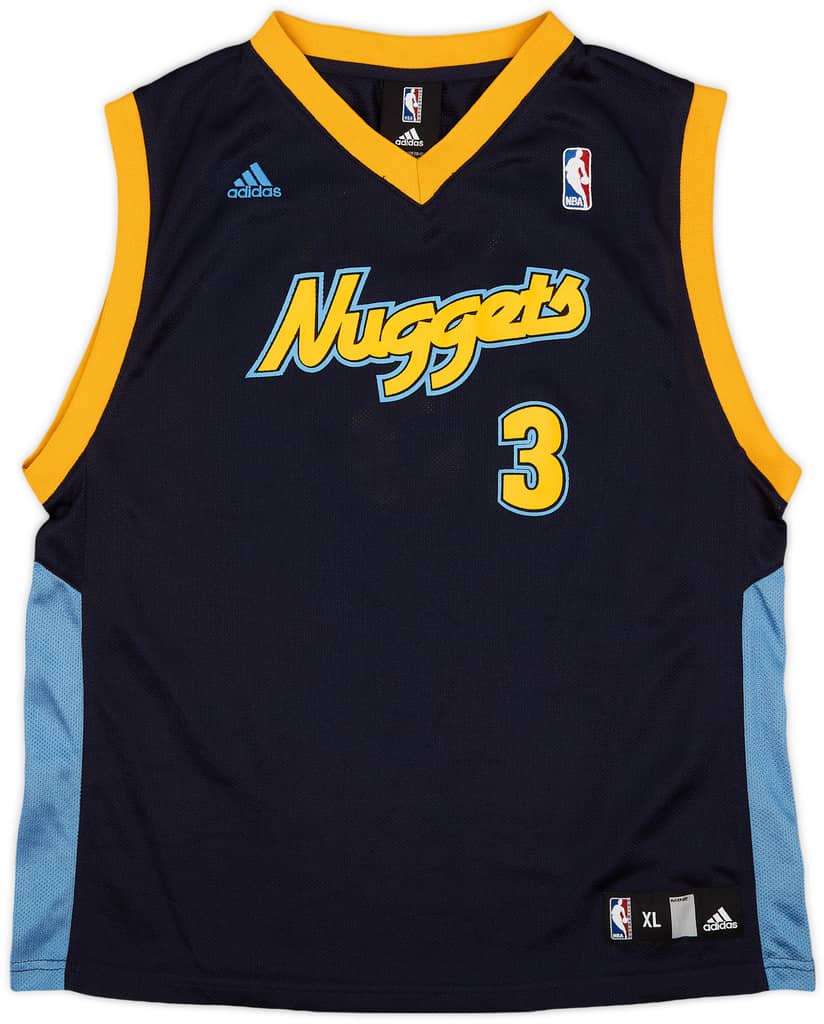 2006-08 Denver Nuggets Iverson #3 adidas Alternate Jersey - 7/10 - (XL.Boys)