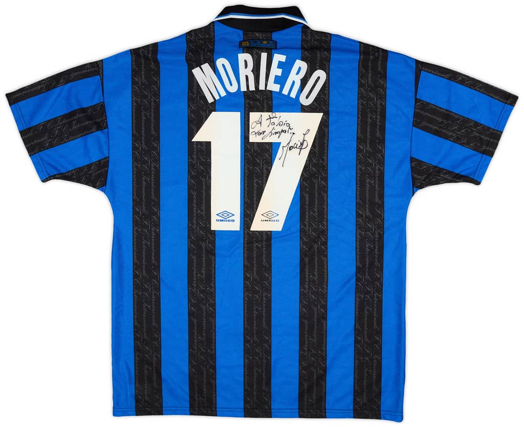 1997-98 Inter Milan Signed Home Shirt Moriero #17 - 8/10 - (XL)