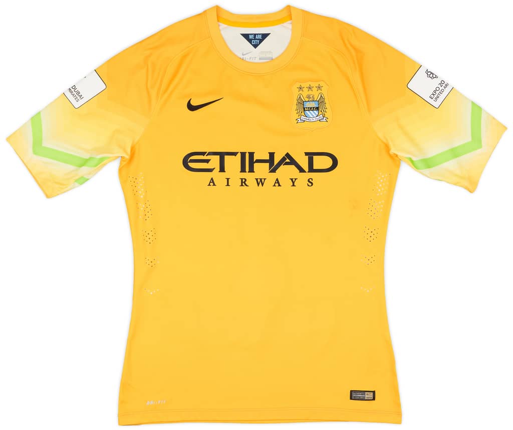2014-15 Manchester City Match Issue GK Shirt Hart #1