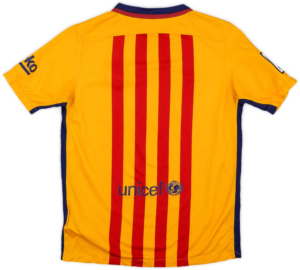2015-16 Barcelona Away Shirt - 6/10 - (L.Boys)