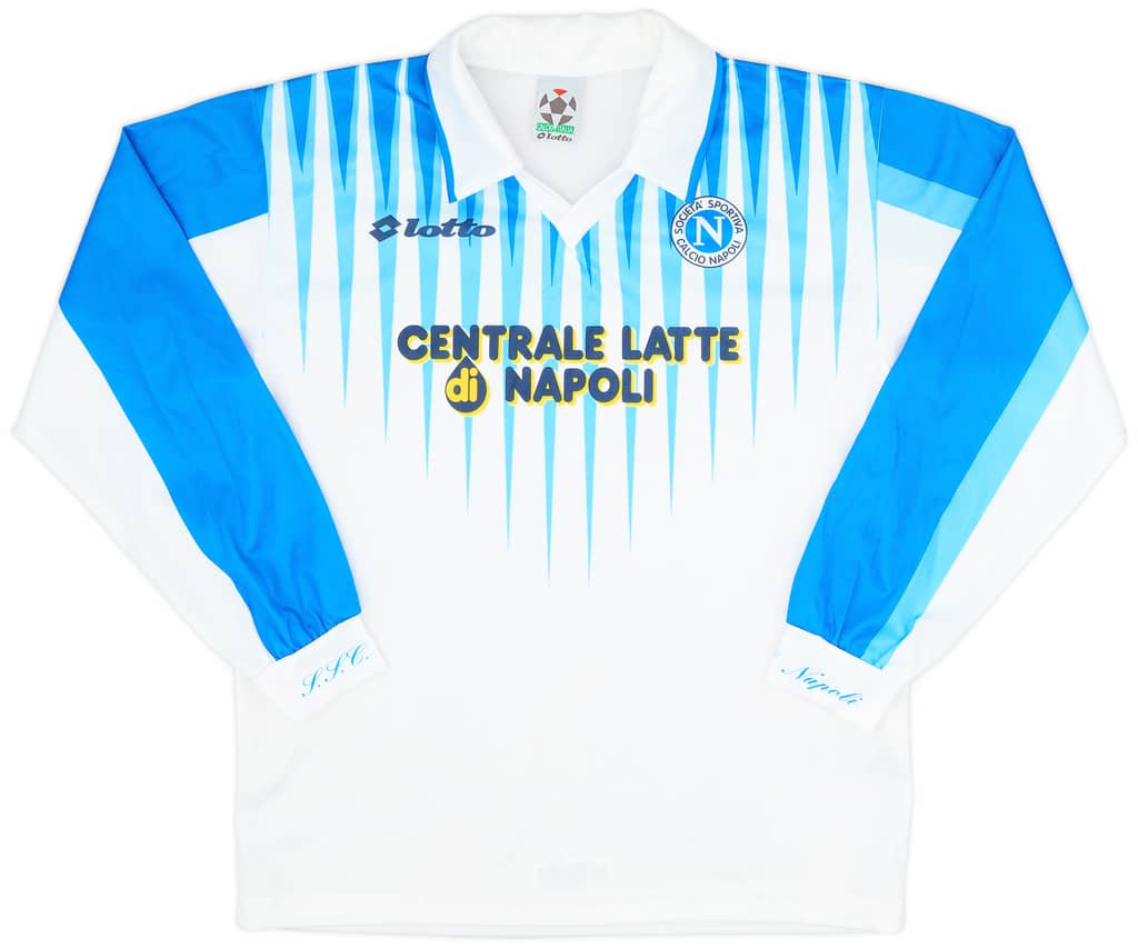 1996-97 Napoli Away L/S Shirt - 8/10 - (XL.Boys)