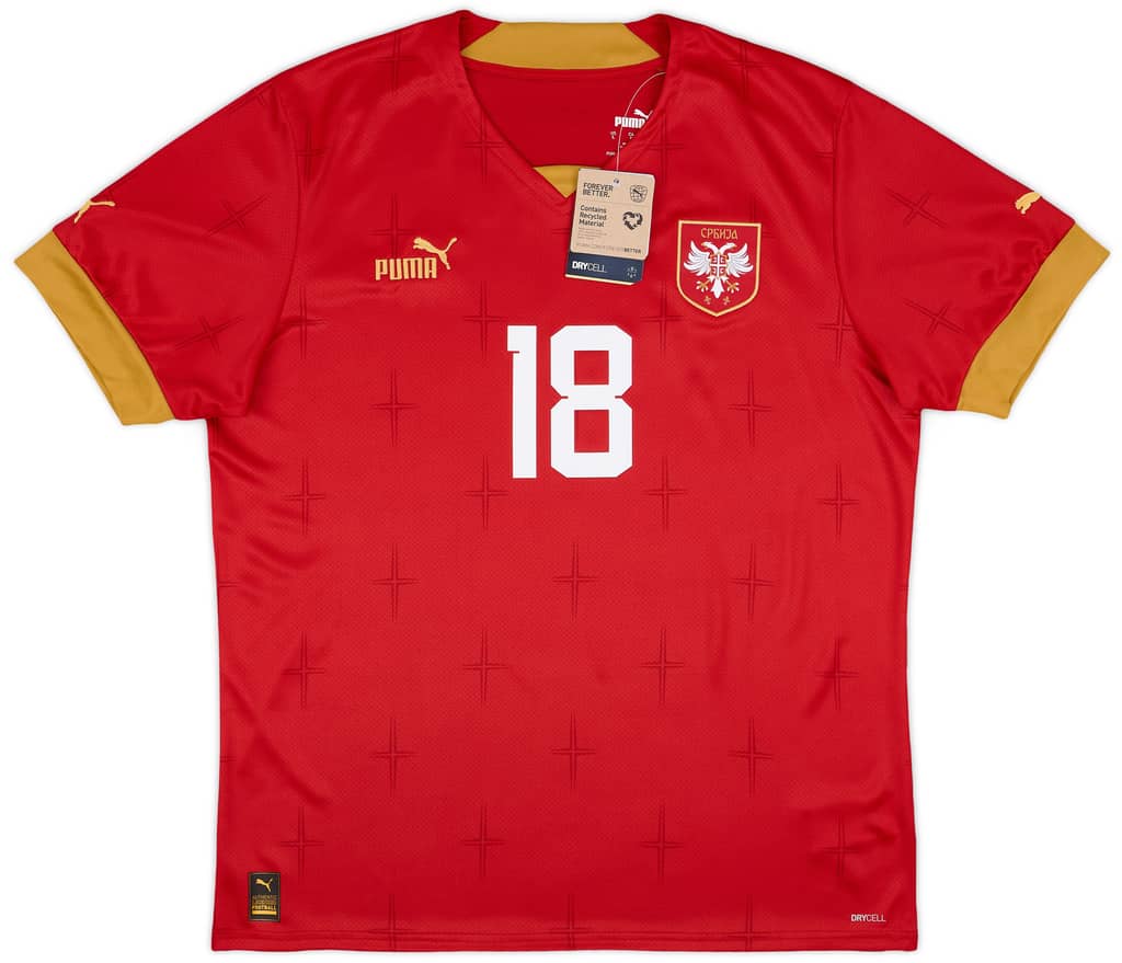 2022-23 Serbia Home Shirt Vlahovic #18