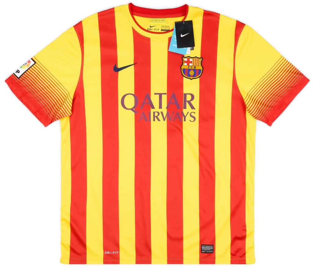 2013-14 Barcelona Away Shirt Pique #3 (XL)