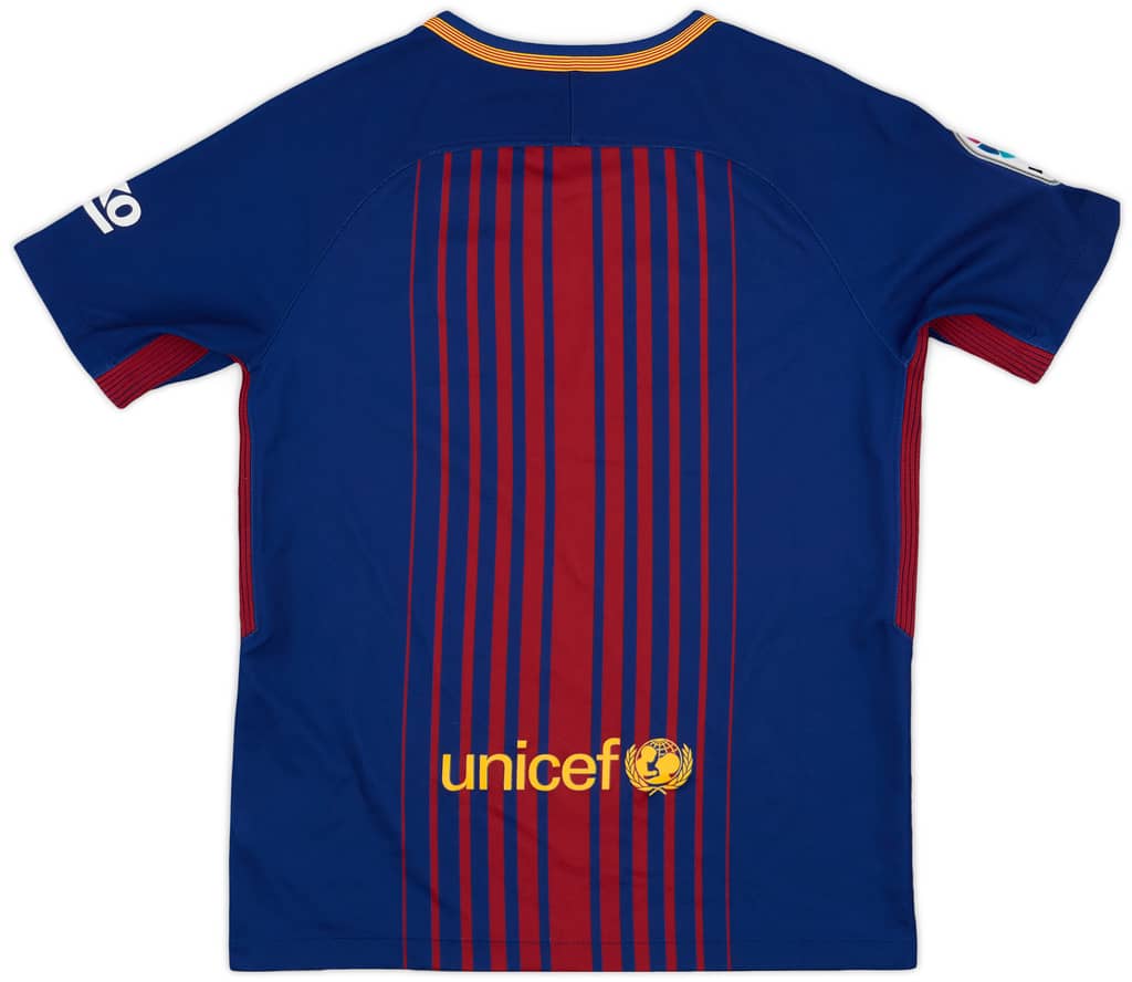 2017-18 Barcelona Home Shirt - 8/10 - (L.Boys)