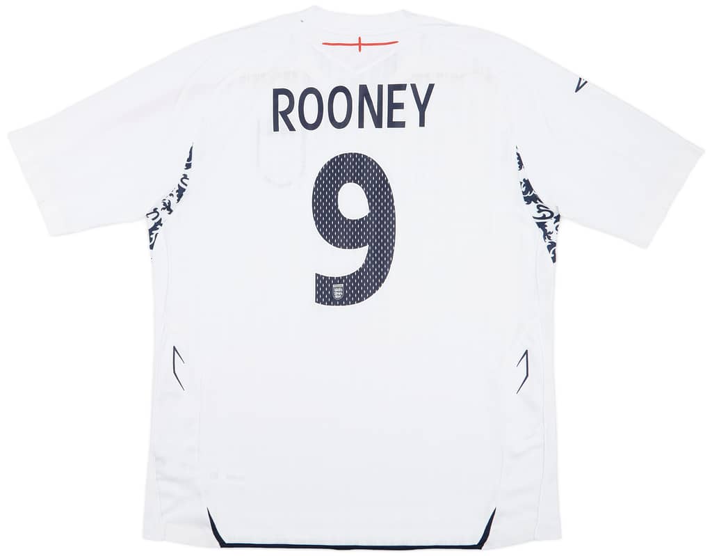 2007-09 England Home Shirt Rooney #9 - 7/10 - (XL)