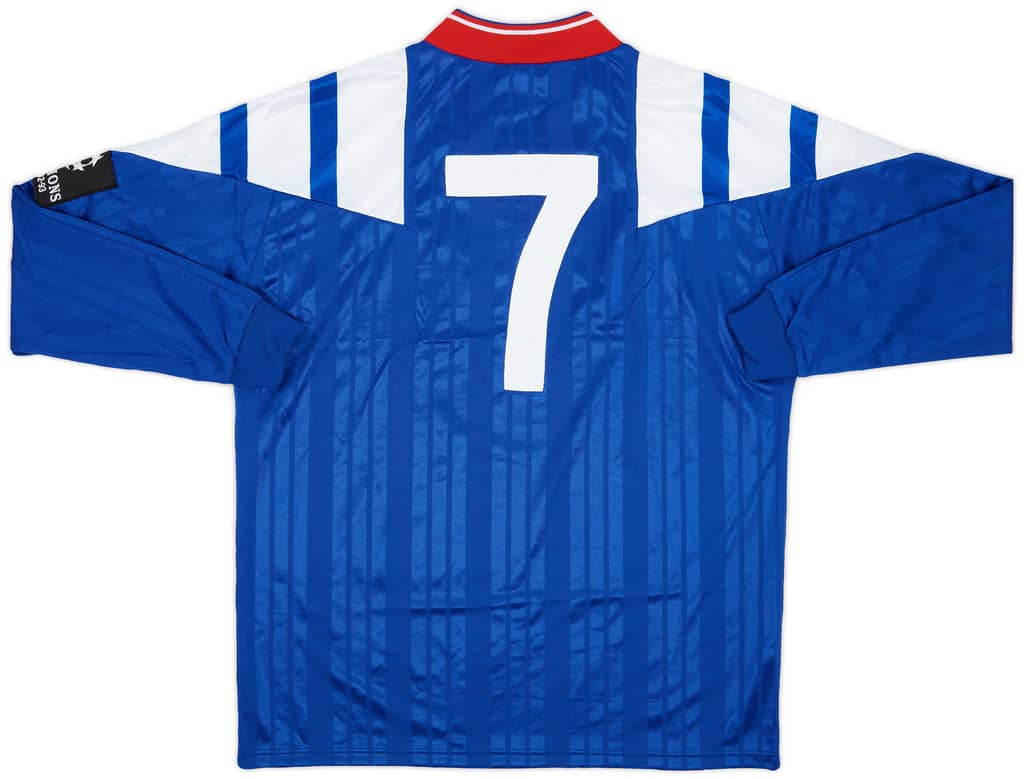 1992-93 Rangers Match Issue Champions League Home Shirt #7