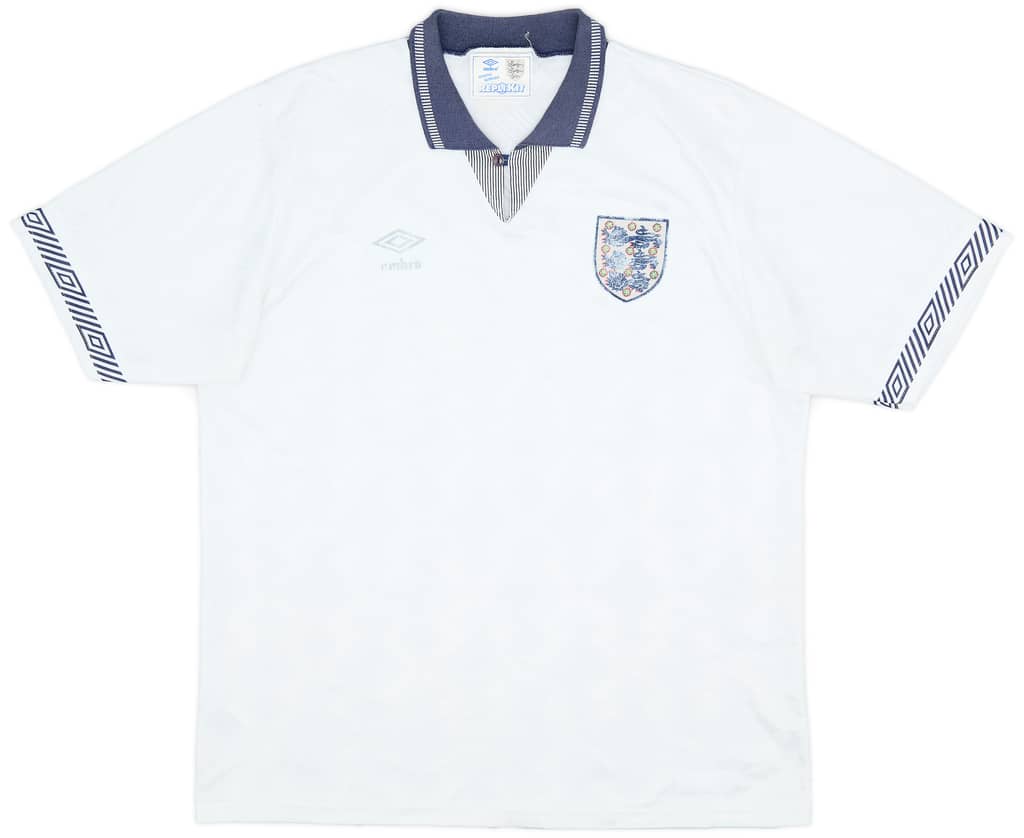 1990-92 England Home Shirt - 4/10 - (L)