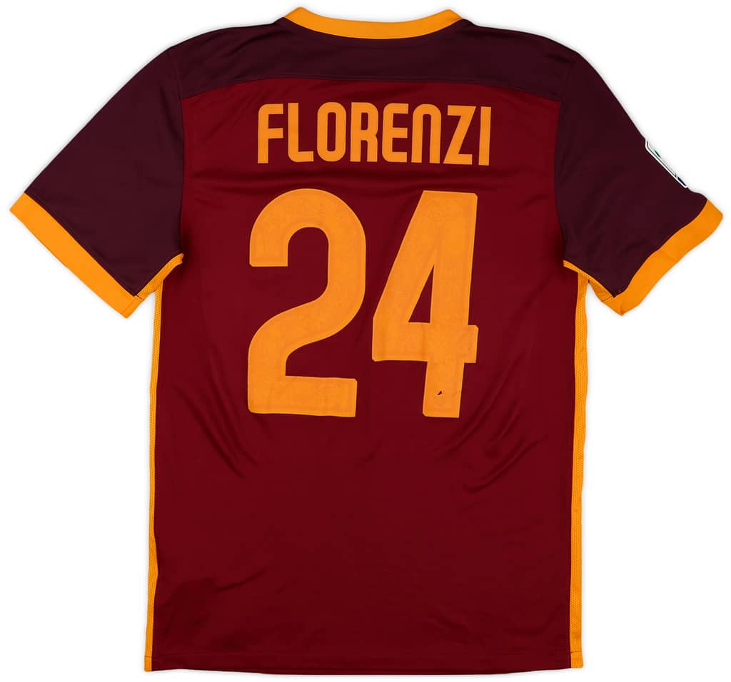 2015-16 Roma Home Shirt Florenzi #24 - 6/10 - (S)