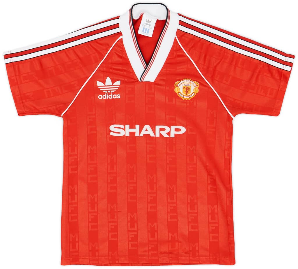 1988-90 Manchester United Home Shirt - 8/10 - (L.Boys)