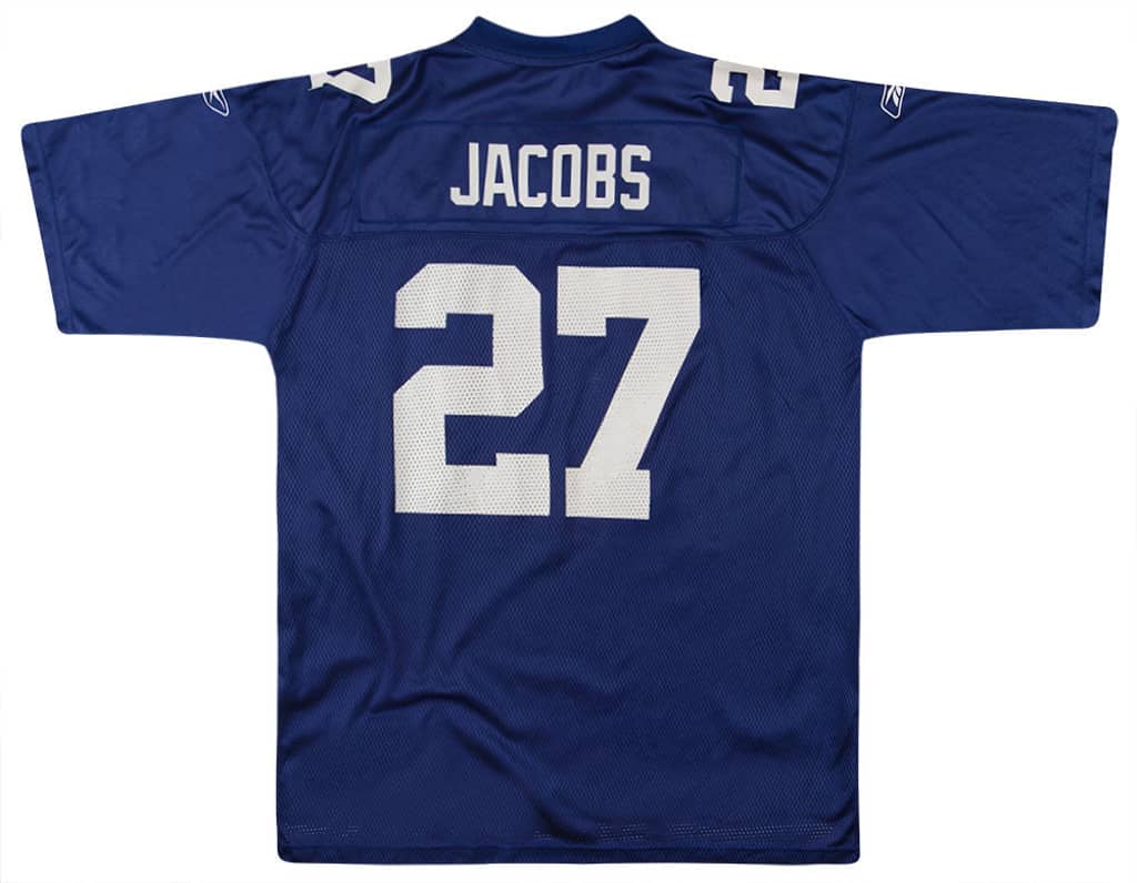 ゲームシャツ　NFL No.27/JACOBS/フットボール 2008 New York Giants Jacobs #27 Reebok On Field Jersey (Home