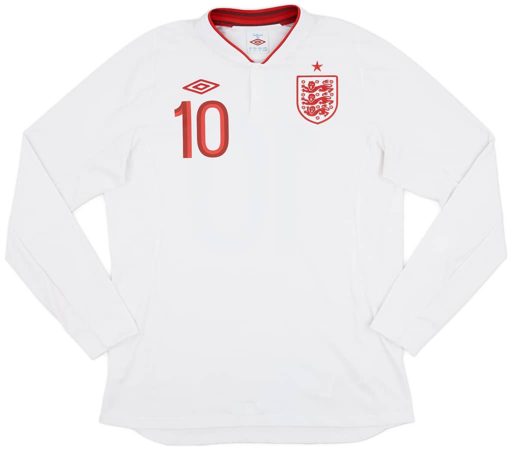 2012-13 England Home L/S Shirt Rooney #10 - 9/10 - (L)