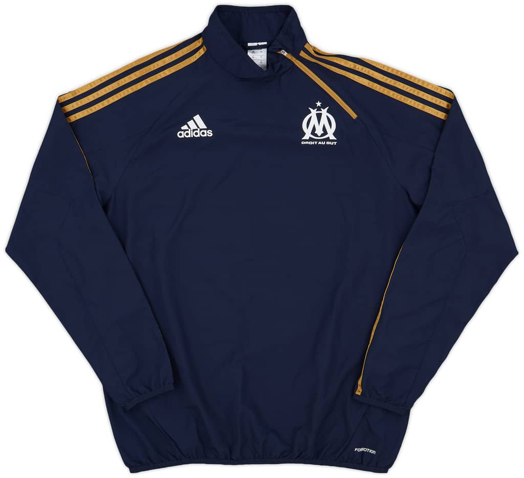 2013-14 Olympique Marseille adidas 1/4 Zip Drill Top - 9/10 - (L)