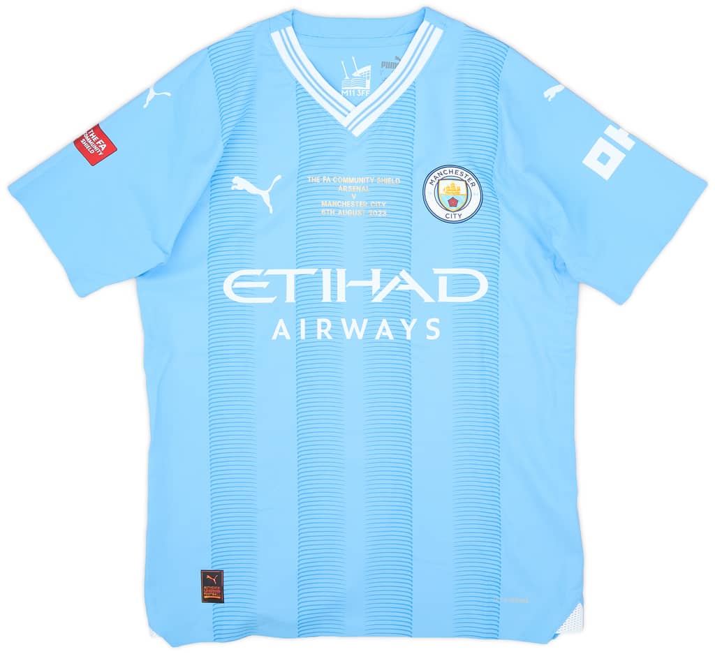 2023-24 Manchester City Match Issue Community Shield Home Shirt Joao Cancelo #7