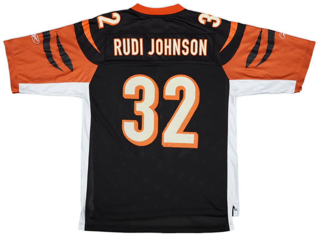 2005-06 Cincinnati Bengals Rudi Johnson #32 Reebok On Field Home Jersey - 5/10 - (L)