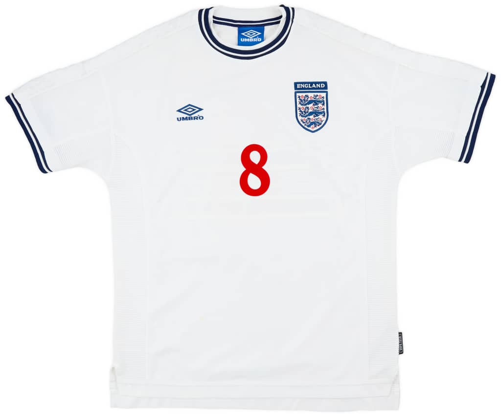 1999-01 England Home Shirt Scholes #8 - 6/10 - (XL)