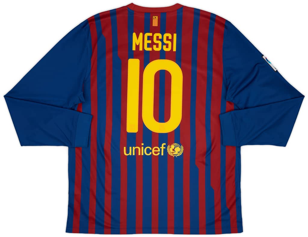 2011-12 Barcelona Home L/S Shirt Messi #10 - 9/10 - (XL)