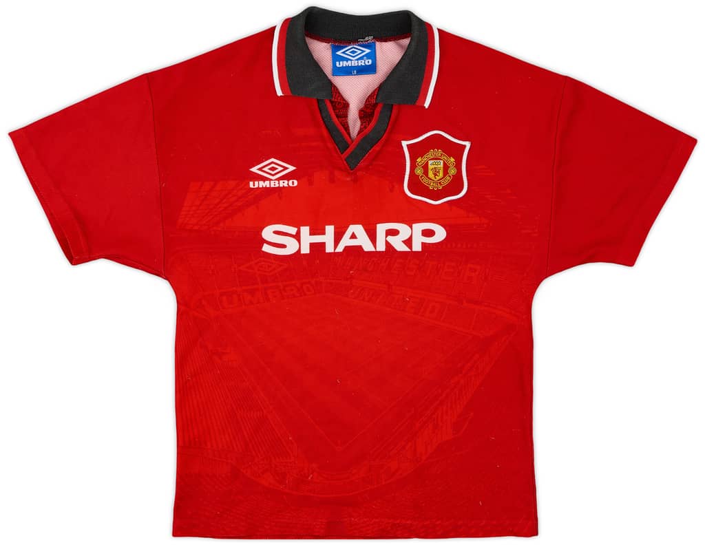 1994-96 Manchester United Home Shirt - 7/10 - (L.Boys)
