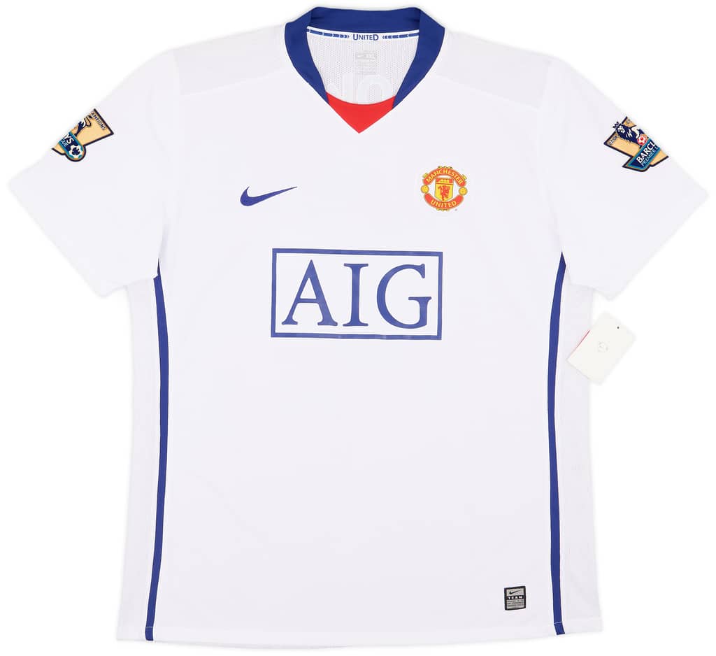 2008-09 Manchester United Player Issue Signed Away Shirt Brown #6
