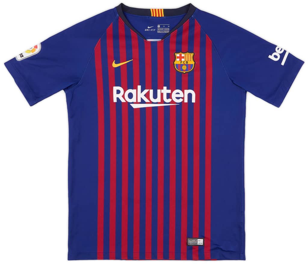 2018-19 Barcelona Home Shirt - 8/10 - (XL.Boys)