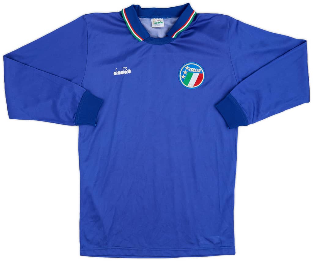1986-91 Italy Home L/S Shirt - 8/10 - (XL.Boys)