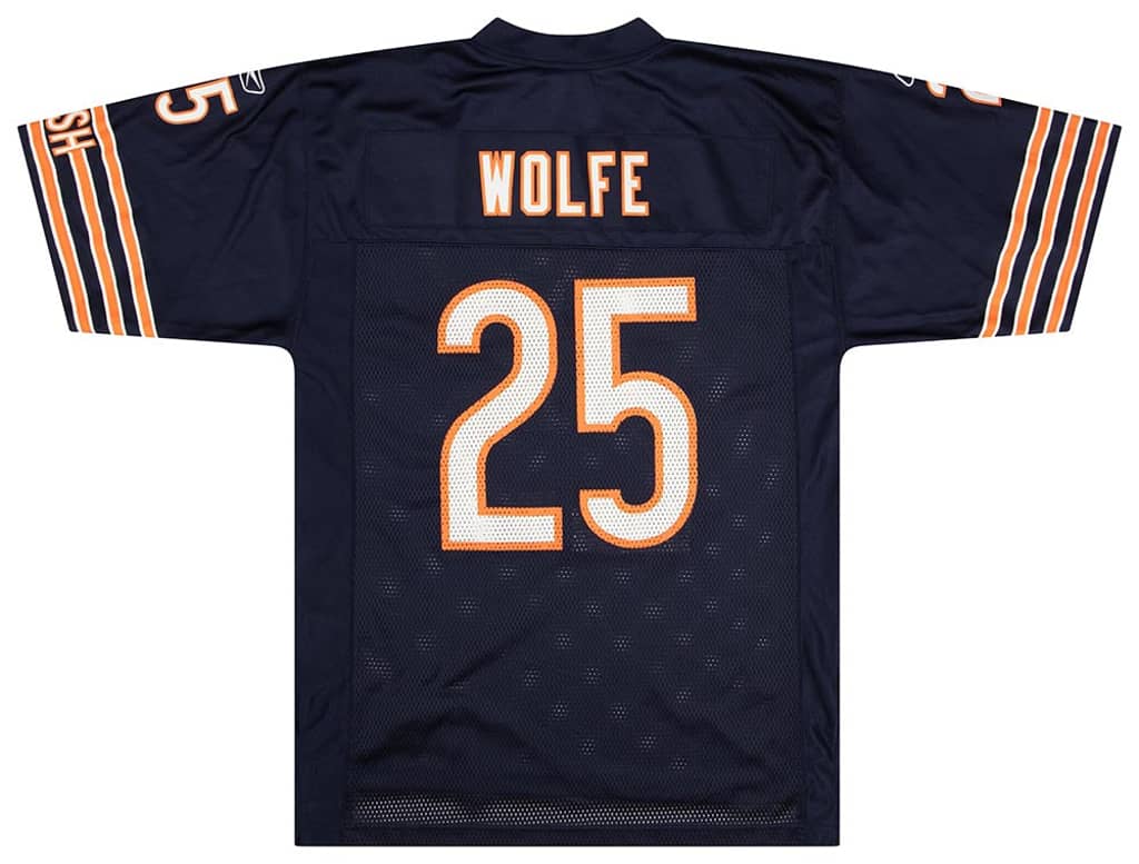 2007 Chicago Bears Wolfe #25 Reebok On Field Jersey (Home) M