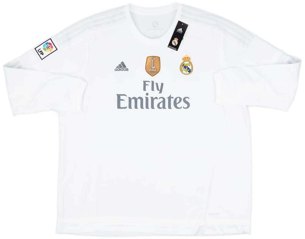 2015-16 Real Madrid Home L/S Shirt Bale #11 (3XL)