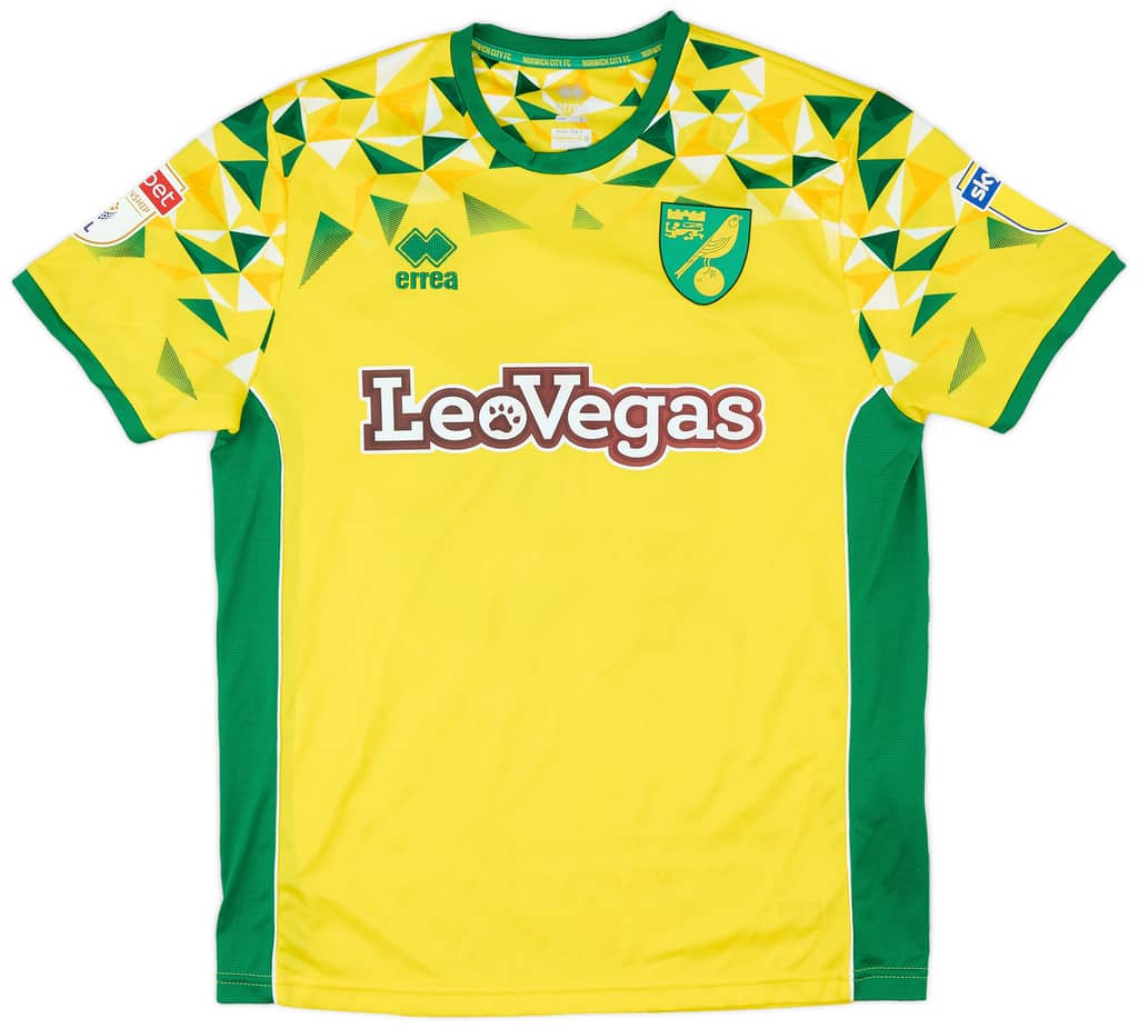 2018-19 Norwich Match Issue Home Shirt Stiepermann #18