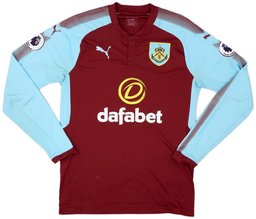2017-18 Burnley Home L/S Shirt - 6/10 - (M)