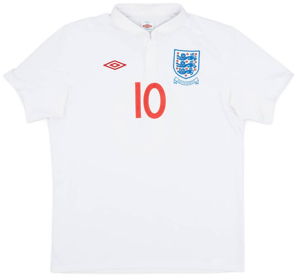 2009-10 England 'South Africa' Home Shirt Rooney #10 - 9/10 - (L)