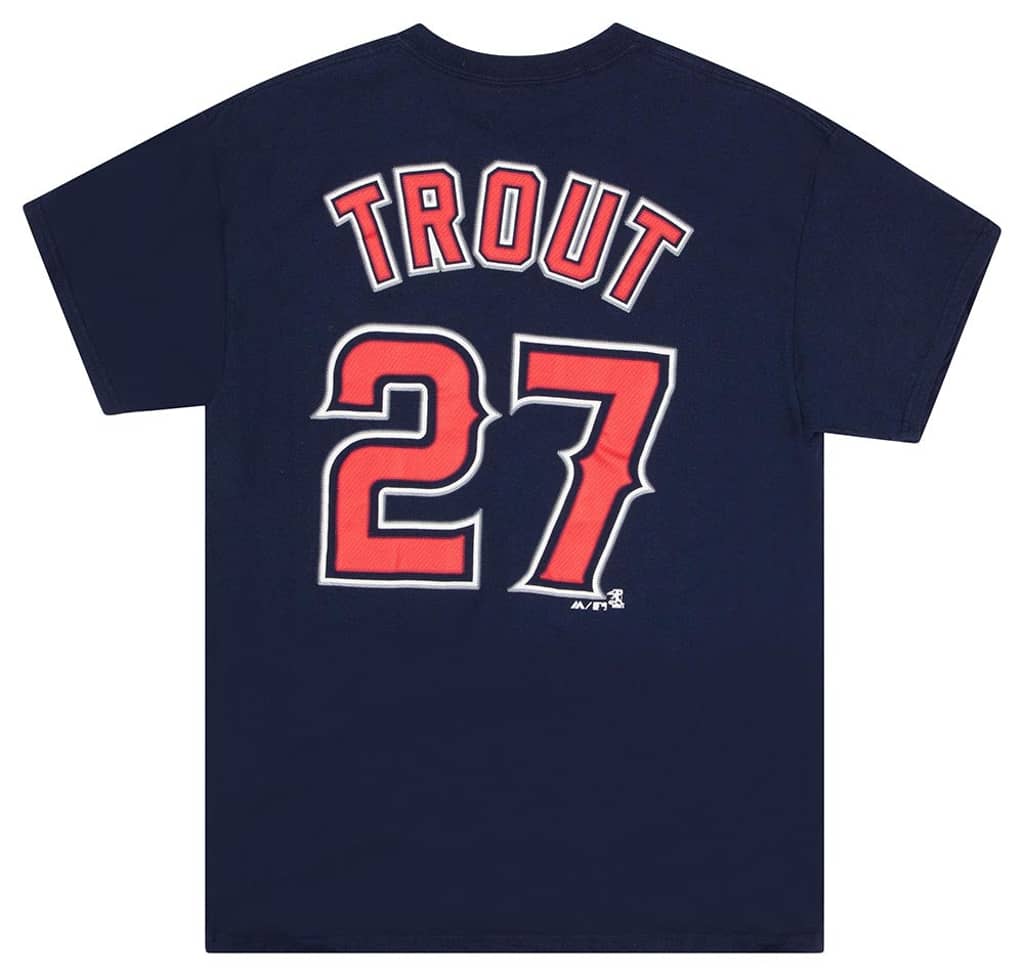 2014 LA Angels Trout #27 Majestic Tee M