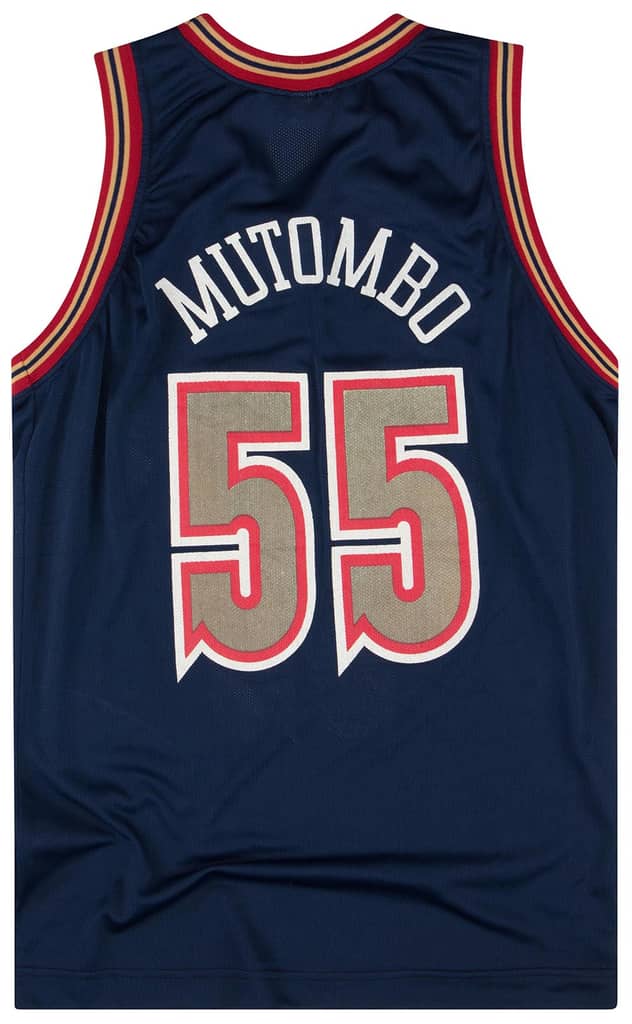 1993-95 Denver Nuggets Mutombo #55 Champion Jersey (Away) M