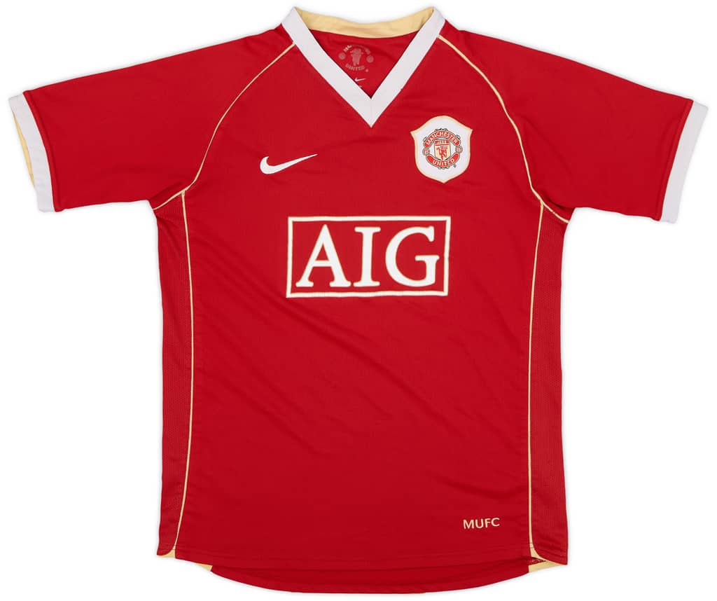 2006-07 Manchester United Home Shirt - 7/10 - (L.Boys)