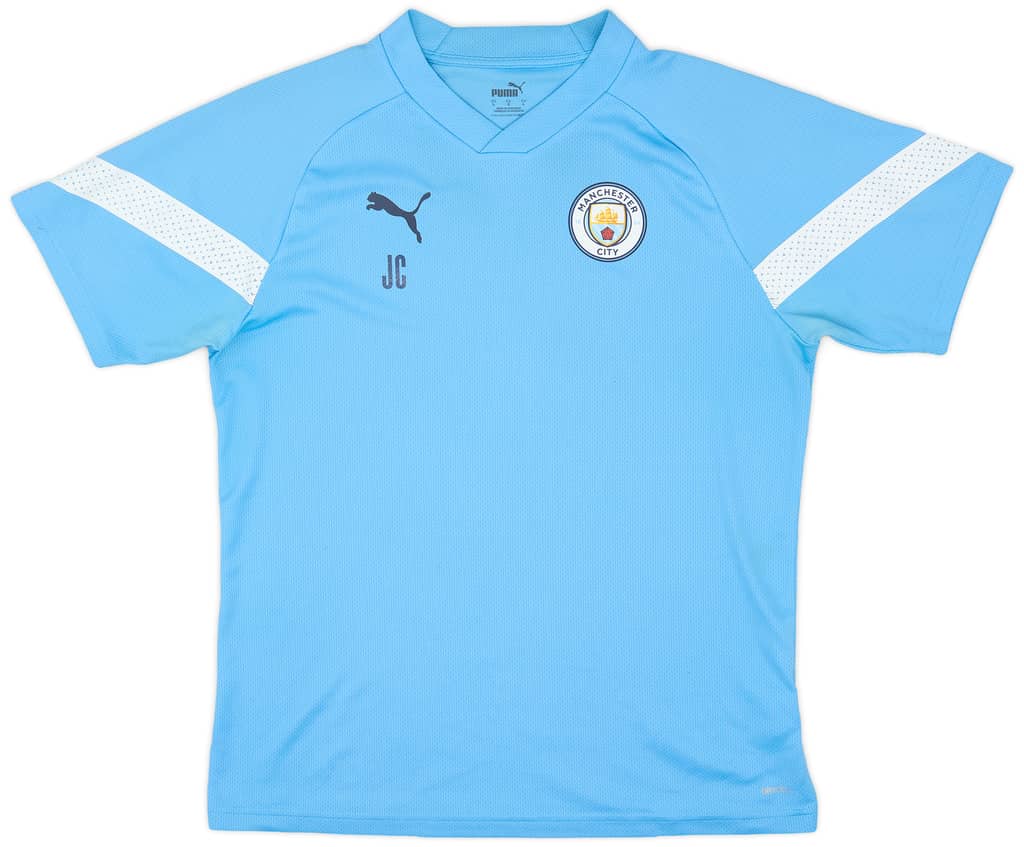 2021-22 Manchester City Staff Issue Puma Training Shirt 'JC' - 6/10 - (L)