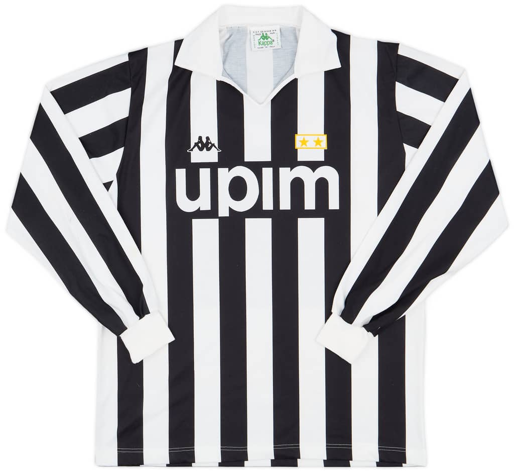 1989-90 Juventus Basic Home L/S Shirt - 7/10 - (XL)