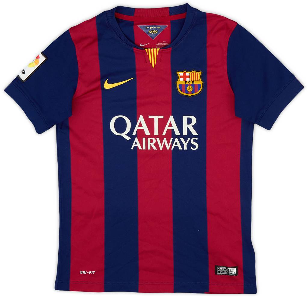2014-15 Barcelona Home Shirt - 8/10 - (M.Boys)